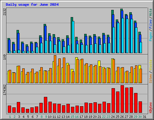 Daily usage for June 2024