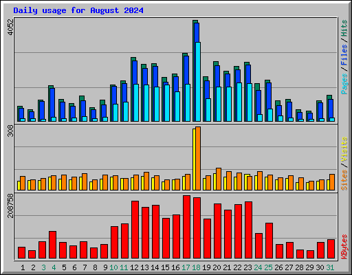 Daily usage for August 2024